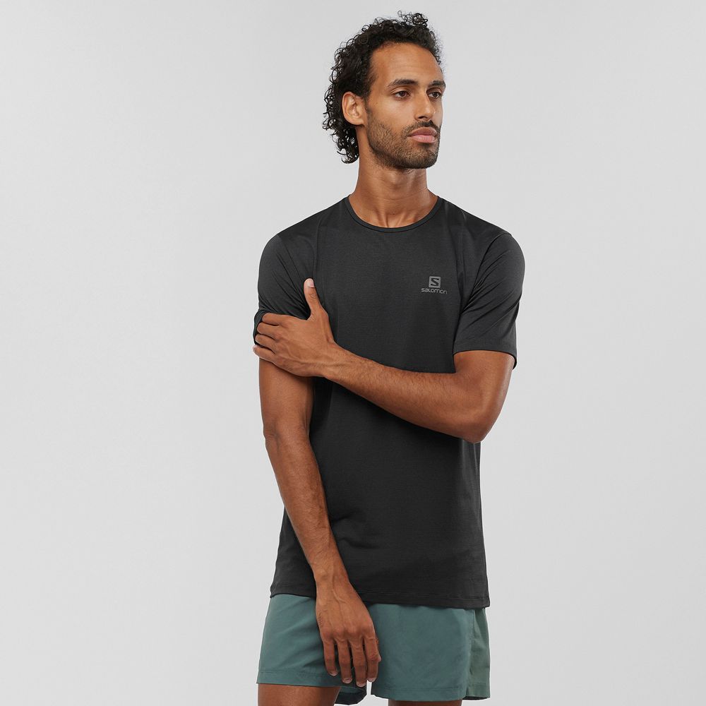 Salomon Israel AGILE TRAINING - Mens Tops - Black (VEZM-89165)